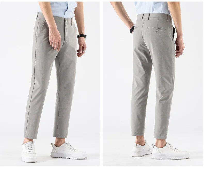 Men's Slim Fit Cropped Suit Pants