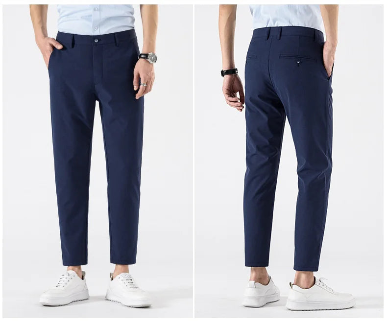 Men's Slim Fit Cropped Suit Pants