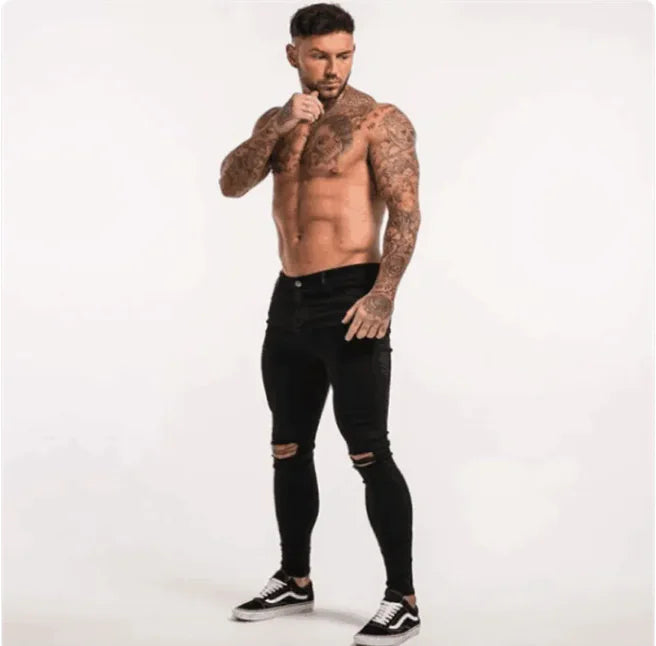 Men’s Ripped Knee Skinny Jeans