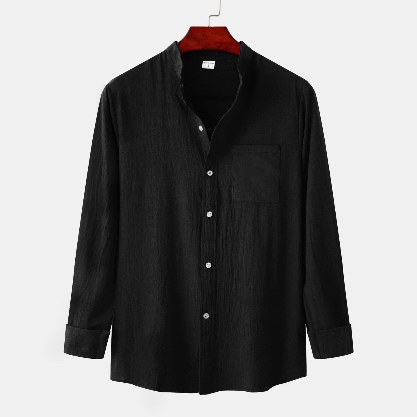 Men's Slim Solid Color Long Sleeve Shirt