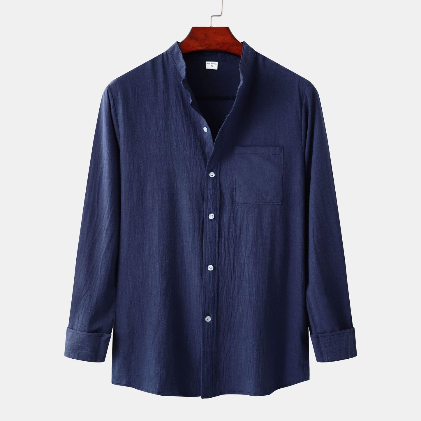 Men's Slim Solid Color Long Sleeve Shirt