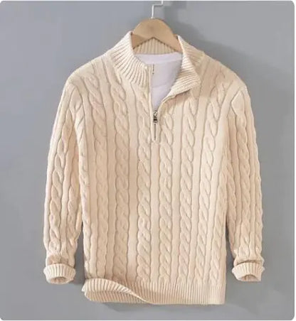 Men's Half-Turtleneck Zipper Sweater