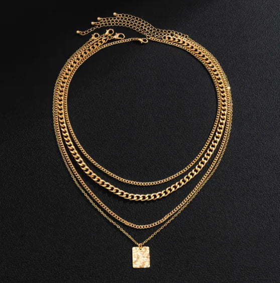Casual Square Pendant Necklace