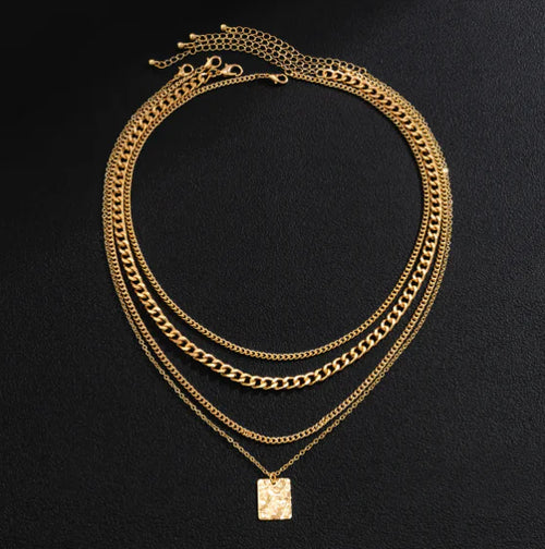 Casual Square Pendant Necklace