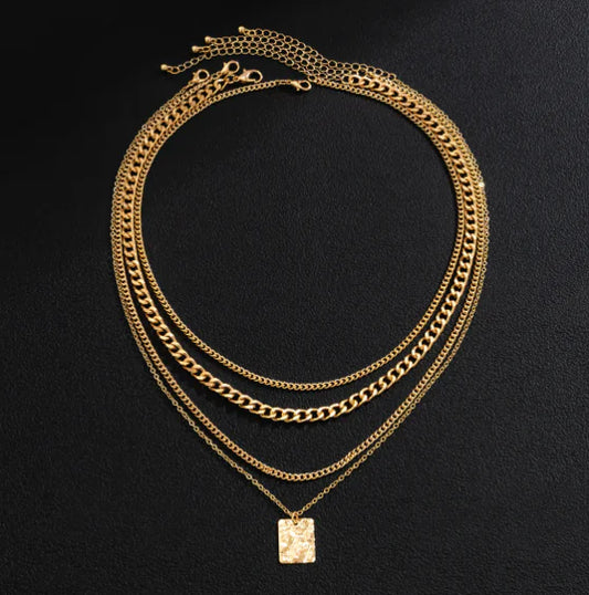 Casual Square Pendant Necklace
