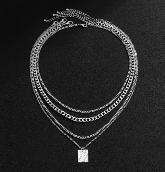 Casual Square Pendant Necklace